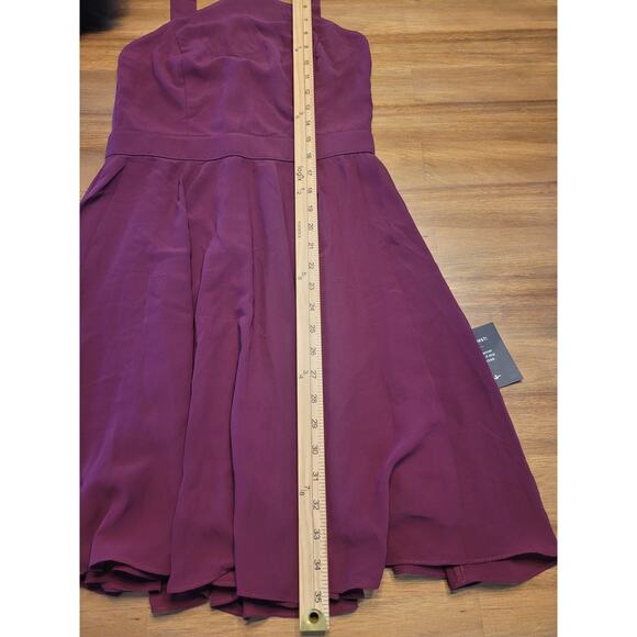 NWT Lulu’s Burgundy Halter Mini Dress S Skater Fit Flare Wedding Party Chic - Picture 10 of 12